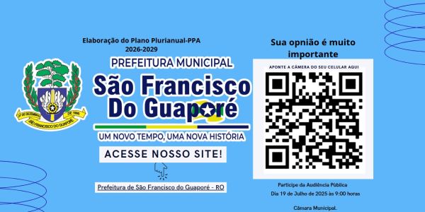 PLANO PLURIANUAL-PPA (2026-2029) - A SUA OPINIÃO É DE GRANDE IMPORTÂNCIA