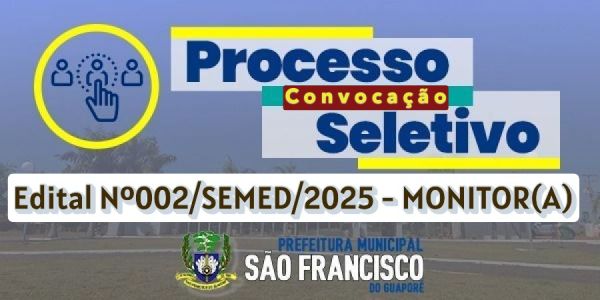 DECRETO N&ordm;106/2026 - Convoca&ccedil;&atilde;o Monitor Escolar (9&ordf;)- Edital N&ordm;002/SEMEC/2025